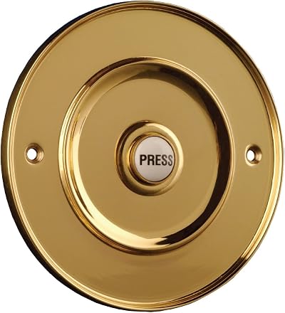 Byron 2207P3PVD Wired Door Bell Push 100mm Circular Porcelain Coated Brass