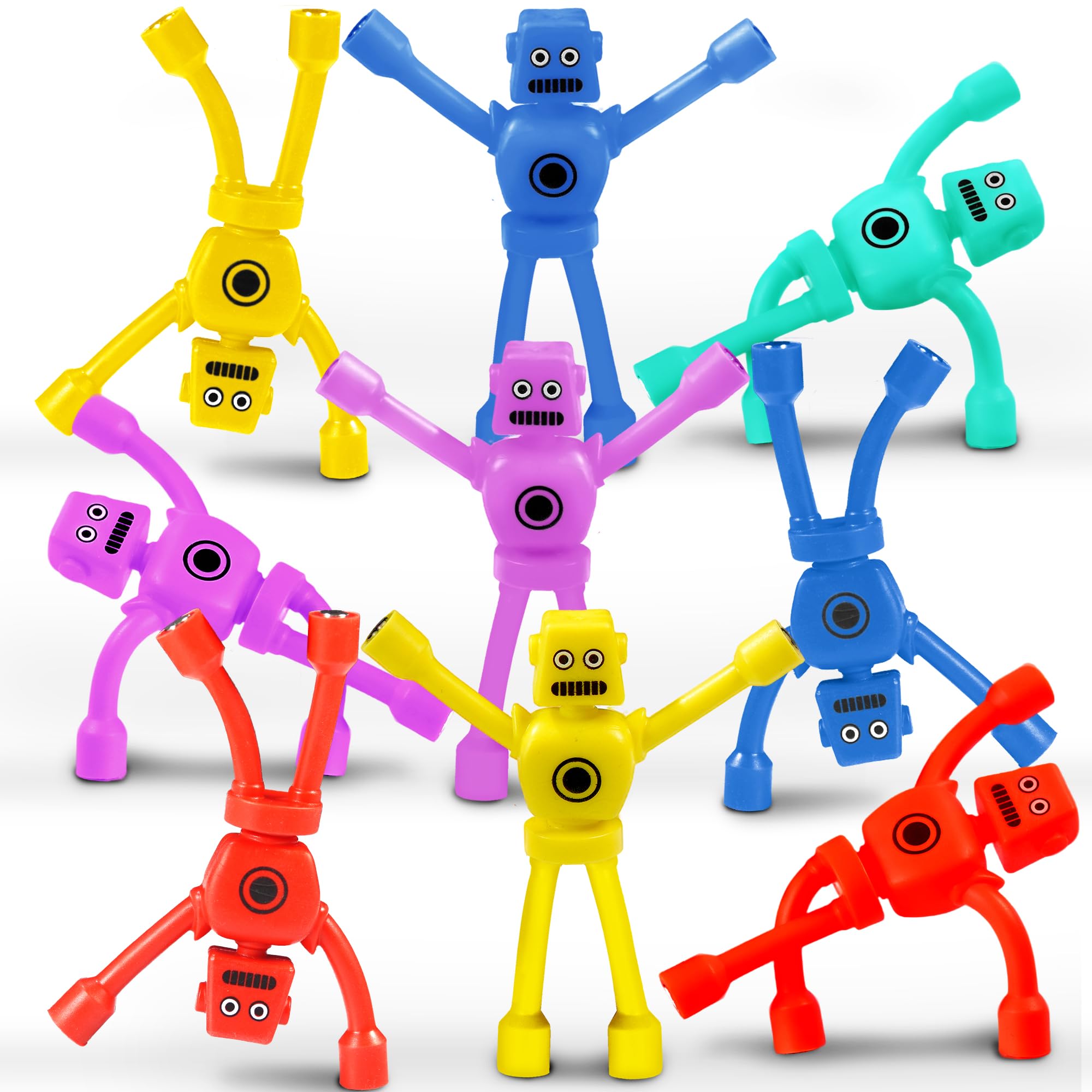 Photo 1 of 10Pcs Magnetic Robot Men Travel Toys for Toddlers Kid Boy Quiet Airplane Road Trip Travel Activities Essential Fridge Magnets People Fidget Toy Adults Autism Sensory Stress Relief for Office Classroom