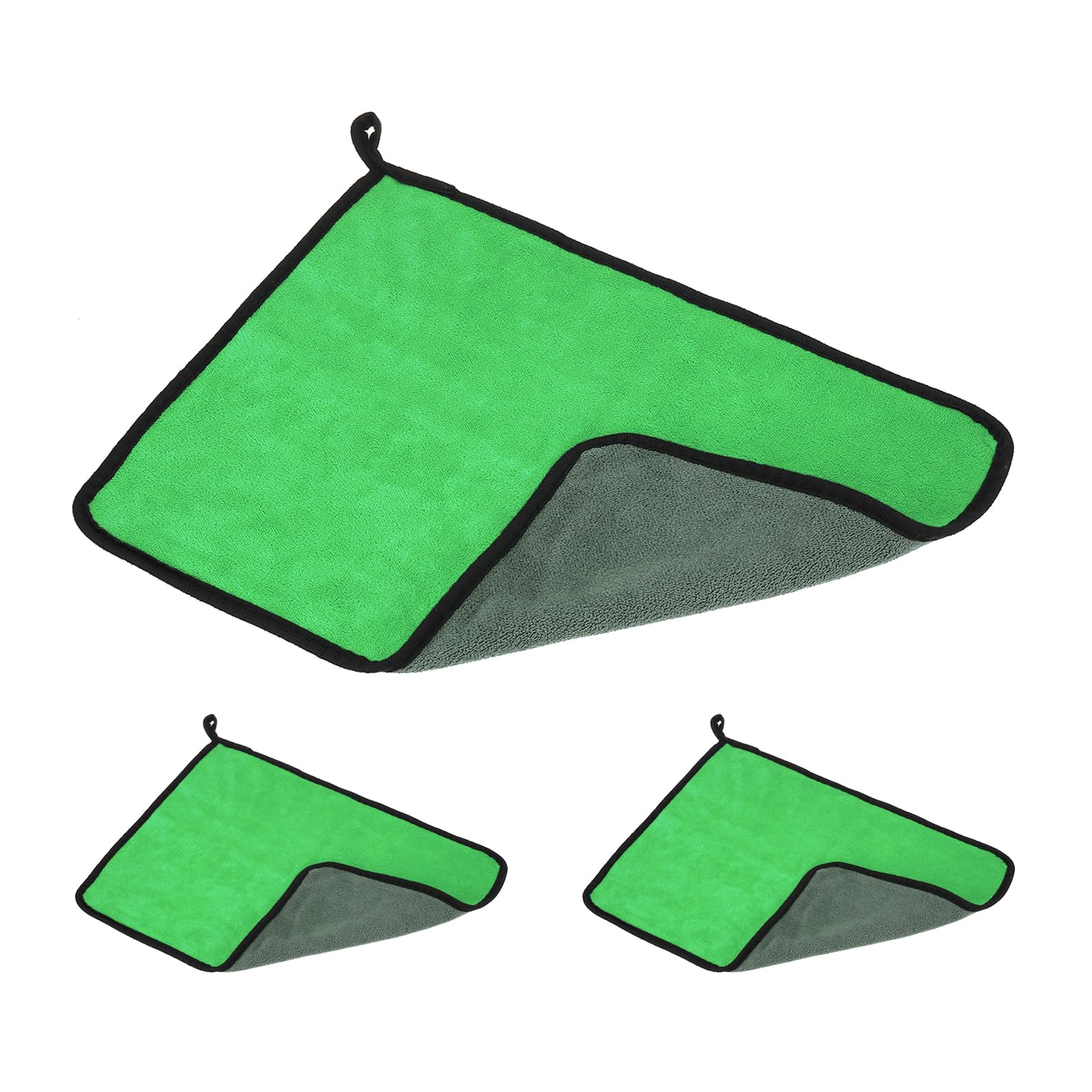 PATIKIL 11.8x15.7 Inch Billiard Cue Towel, 3 Pack Pool Cue Cleaner Shaft Cloth Coral Fleece for Snooker Pole Pool Table Cue Accessories, Green Grey