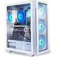 Zalman i3 ARGB Vision, ATX Mid Tower RGB Gaming PC Case, 3 x 140mm & 1 x 120mm ARGB Fans Pre-Installed - Tempered Glass Front & Side Panel, White