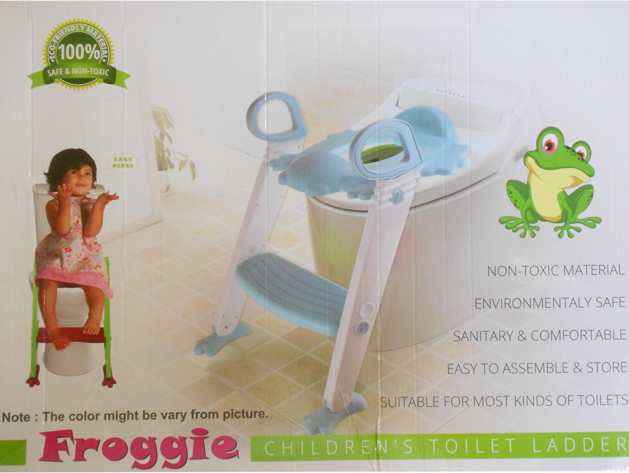 Froggie Boys and Girls Potty Toilet Seat Baby Toddler Kid Toilet Trainer with Step Stool Ladder