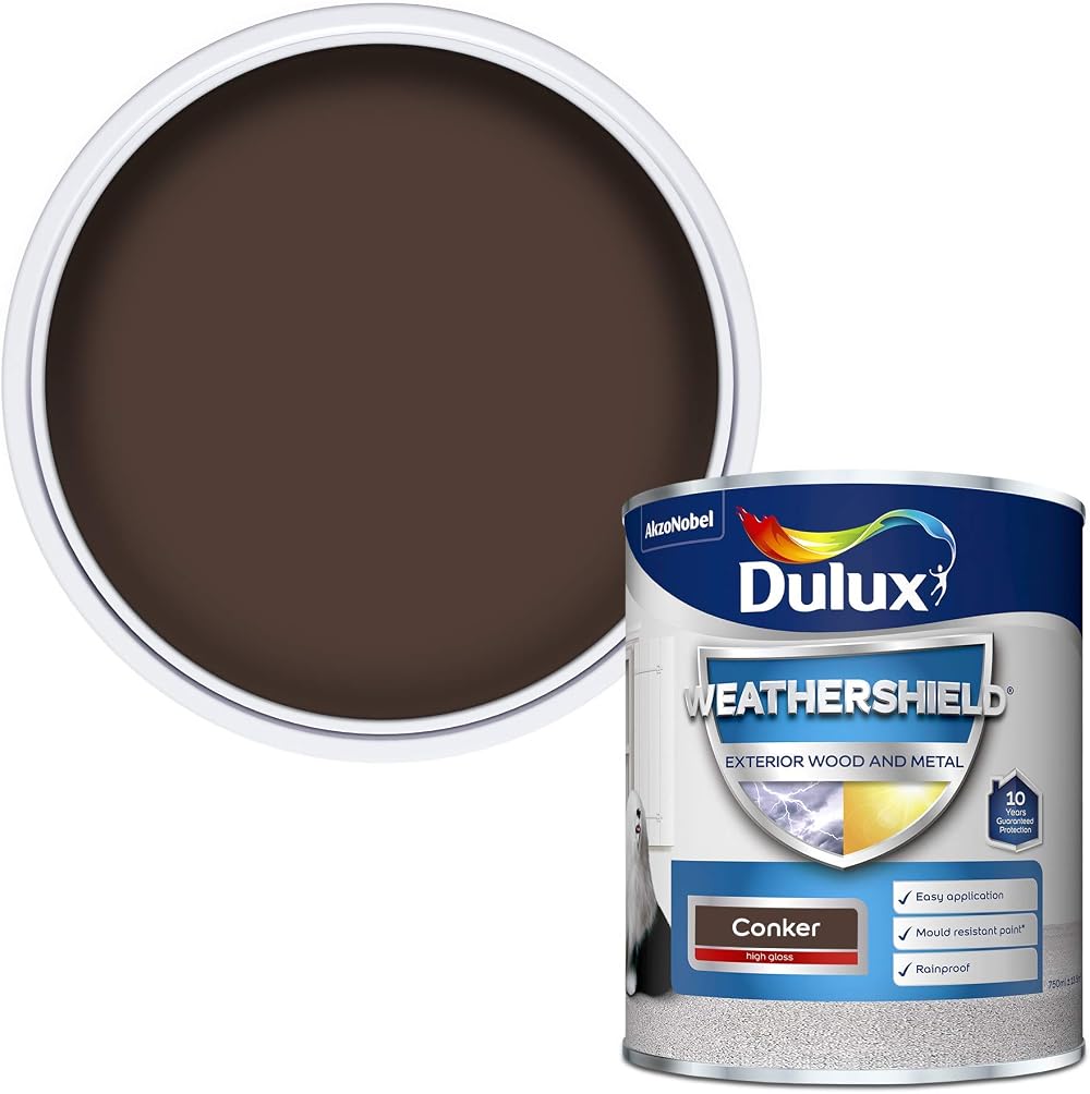 Dulux Weather Shield Exterior High Gloss Paint 750 ml Conker