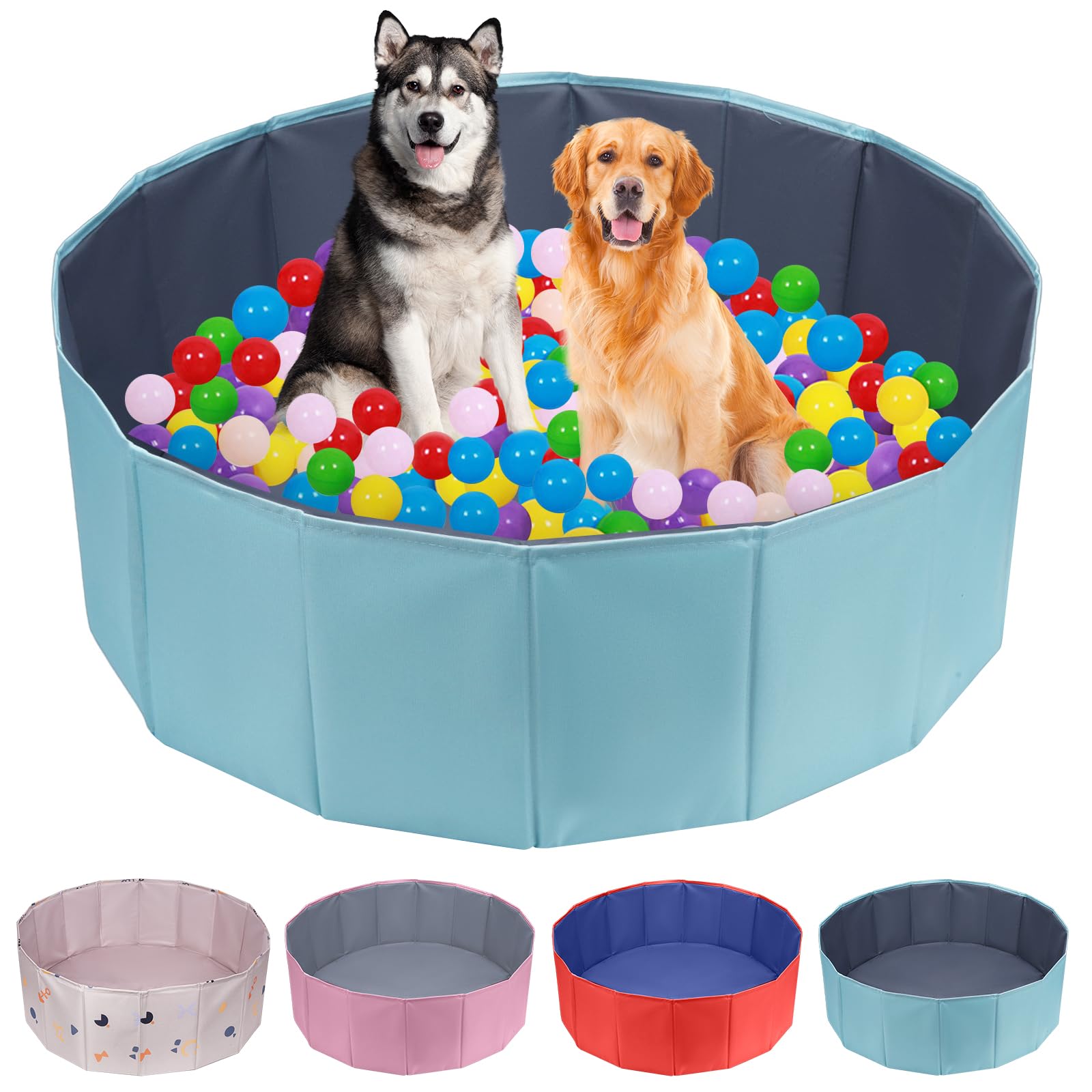 Photo 1 of Foldable Ball Pit, Foldable Ball Pits for Dogs, Ball Pit for Dogs, Portable and Foldables Kids Ball Pits, Suitable for Indoor and Outdoor (Without Toy Ball, Blue,S)