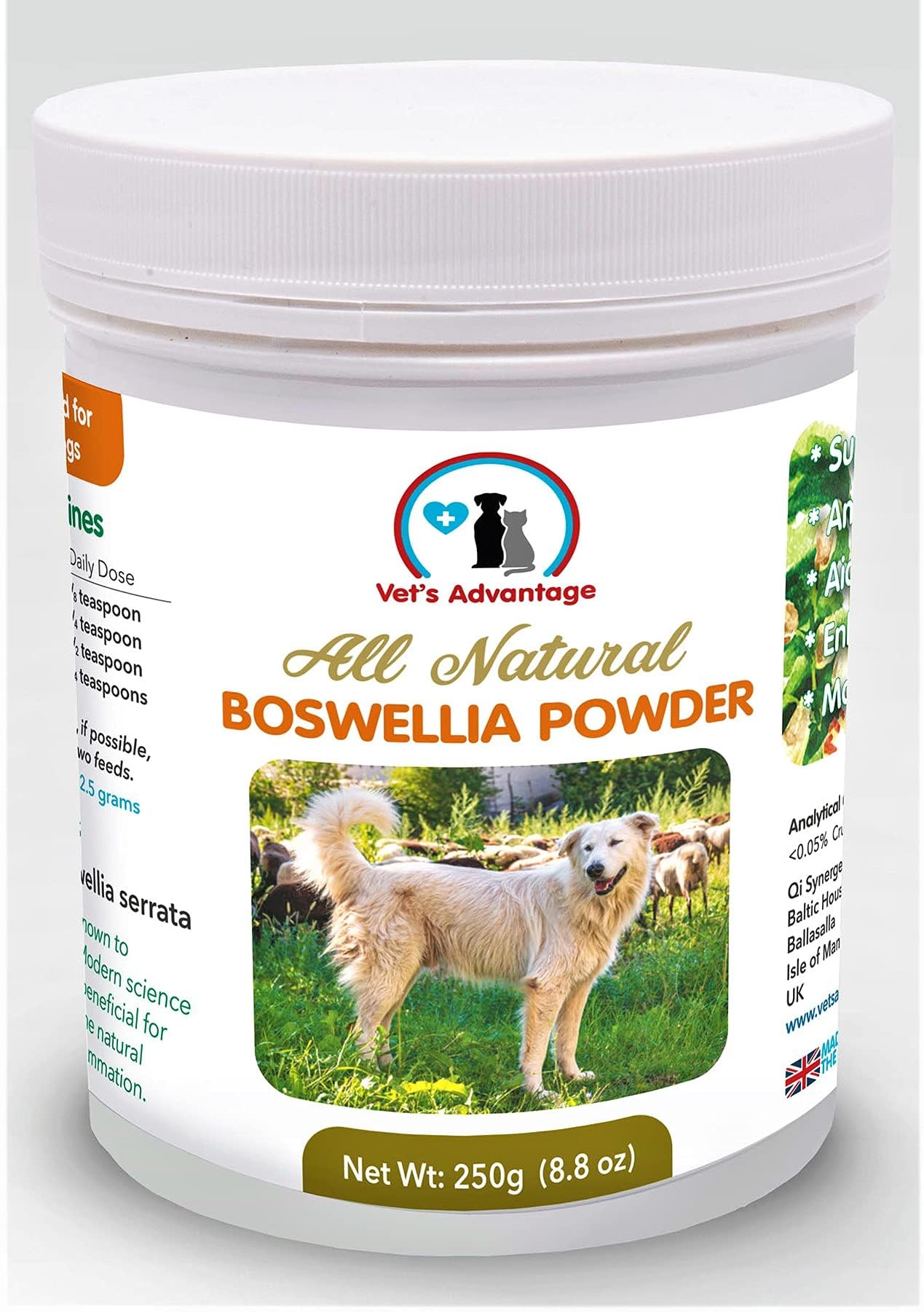 Vet's Advantage 100% Pure Boswellia Powder for Dogs - Maintaining Healthy Joints and Hips