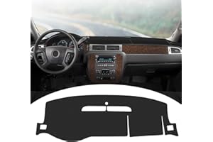 FIILINES Dash Cover for 2007-2014 Tahoe Suburban/GMC Yukon XL, 2007-2013 Avalanche Silverado 1500 2500 3500 LTZ/GMC Sierra SLT Denali, Dashboard Cover Mat Accessories