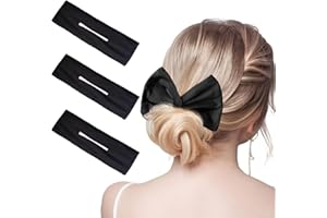 PMRXSETD 3 Pieces Deft Hair Bun Maker for Twister - Lazy Hair Curler Deft Bun Fashionable Colors Bow Maker, Cute French Twist Easy Bun Hair Bun Maker for Women & Girls Hairstyle (3 PCS (Black))