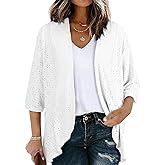 Eytino Plus Size Cardigan for Women Half Sleeve Netted Knit Ruffle Kimono Cover up Tops 2026 Spring Clothes(1X-5X)