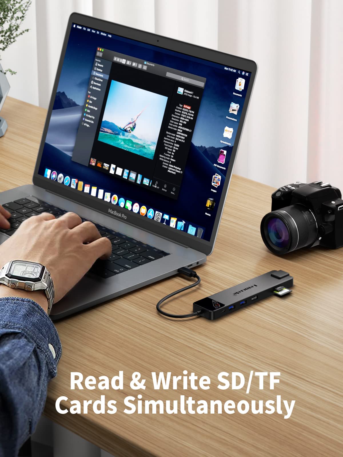 Docking Station USB C Hub 3 Display-2026 Upgrade mit Dual 4K HDMI, VGA, 1000M Ethernet, 4 USBA 3.0/2.0, 100W PD, SD/TF, AUX 3.5mm Multiport Adapter für Windows/Mac/Dell/HP und mehr Typ C Geräten 7