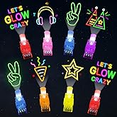 Oitnlaughter 36Pcs Neon Happy Birthday LED Finger Lights Party Favors Glow in the Dark Light Up Finger Lights Neon Themed Toys Bulk for Kids Party Goodie Bag Stuffer Birthday Gifts Classroom Prize