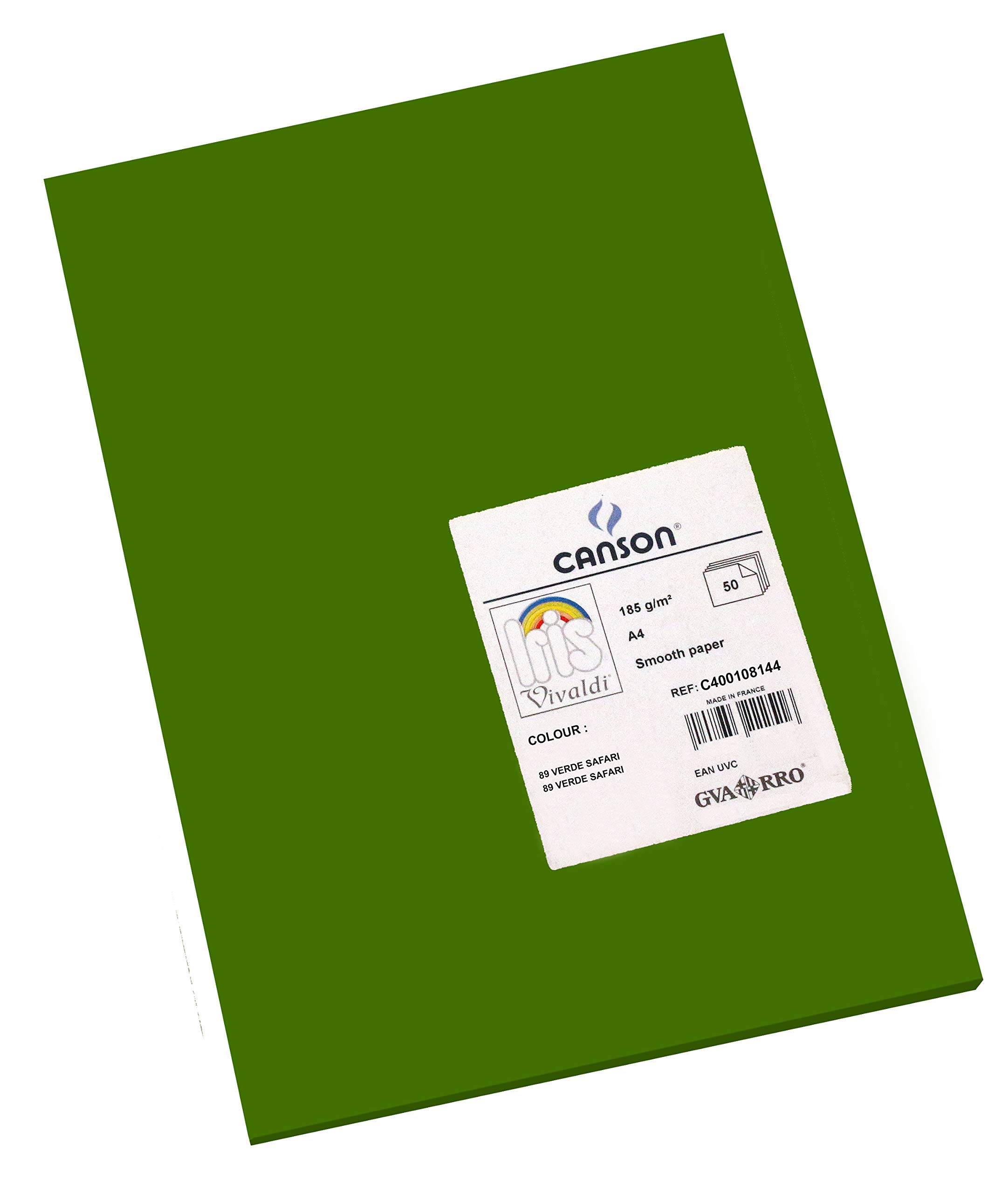 A4 Pack, (50 Sheets) IRIS Cardstock 185g Safari Green