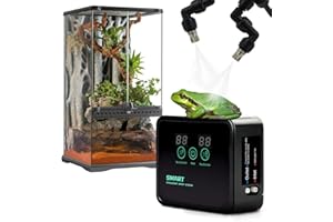 MECESOR Reptile Humidifiers Smart Misting System for Reptile Terrariums, Reptile Mister Automatic with Timer, 360° Adjustable Misting Nozzles for Chameleons, Snake, Frog, Turtle, Lizard