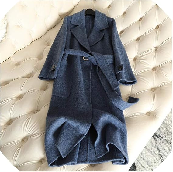 Amazon Co Jp 秋カシミヤ100 コートアルパカ暖かい冬のコートレディースロングウールコートオフィスレディスリム女性オーバーコート 服 ファッション小物