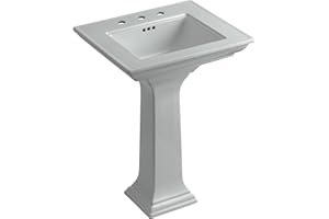 KOHLER Memoirs® Stately 24" pedestal bathroom sink with 8" widespread faucet holes