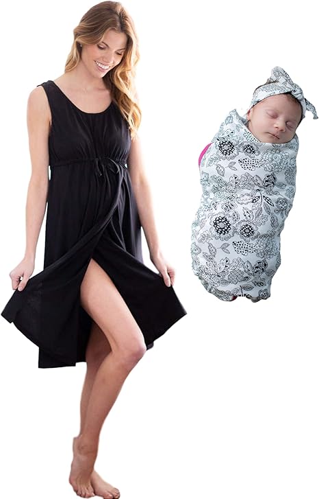 labor gown and matching swaddle