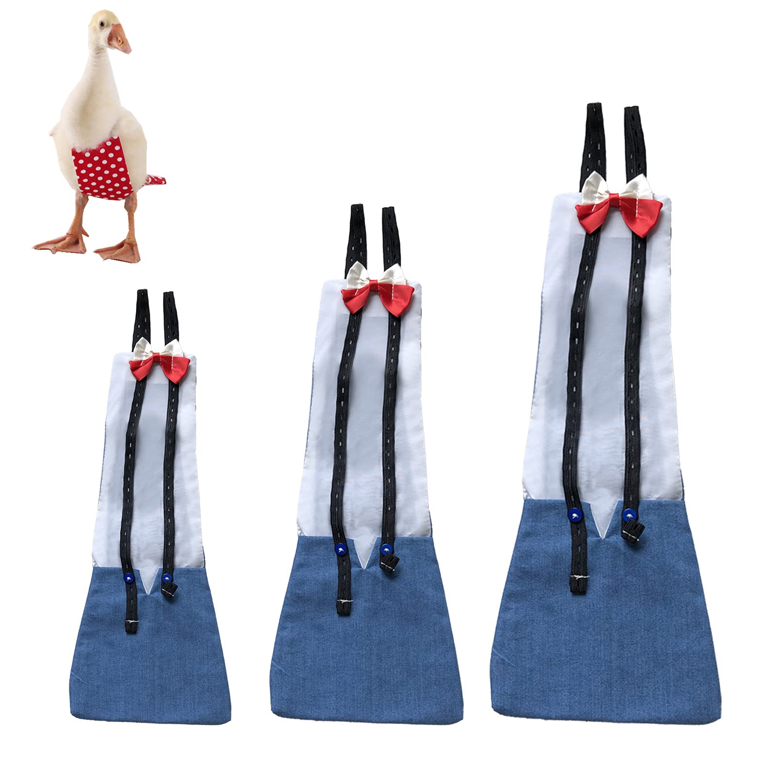 Photo 1 of Chicken Duck Goose Diaper Washable Pet Bow Tie Diapers for Hens Roosters Poultry 1 Pack (S, Blue)