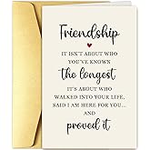 Sweet Friendship Card for Her, Friendship Poem Card for Bestie, Perfect for Best Friend on Friendiversary Anniversary Birthday Leaving School
