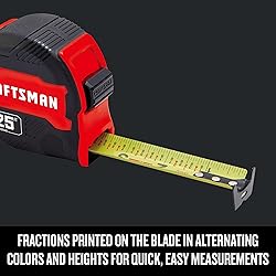 CRAFTSMAN 25-Ft Tape Measure with Fraction