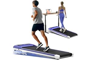 COZYINN Walking Pad Treadmills Under Desk, Home Treadmill 265/300/320+lbs Capacity, 3%/5%/10%/12% Adjustable Incline, Portable Treadmill for Upright Store, Smart Treadmill with Preset Programs, Real Sceneries
