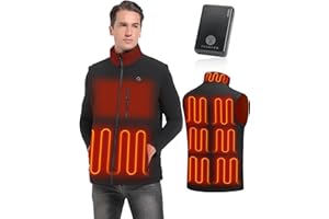 TODWARM Men Heated Vest 9 Heated Zones 360° Warm with Battery Pack Included,Ultra-Soft Shell Heating Electric Vest