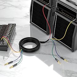 EBXYA 4-Channel 1/4 Inch TRS Snake Cables 3ft