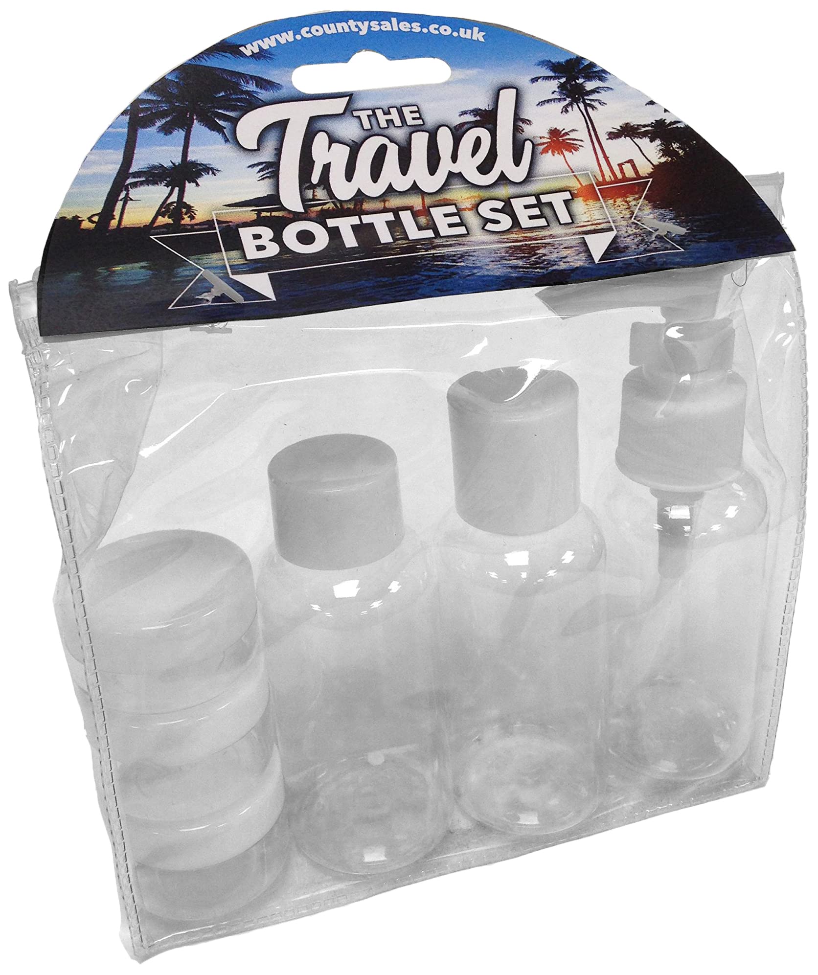 County 7 Piece Travel Bottle Set - Flight Holiday Set Airline Approved - 1 Pack