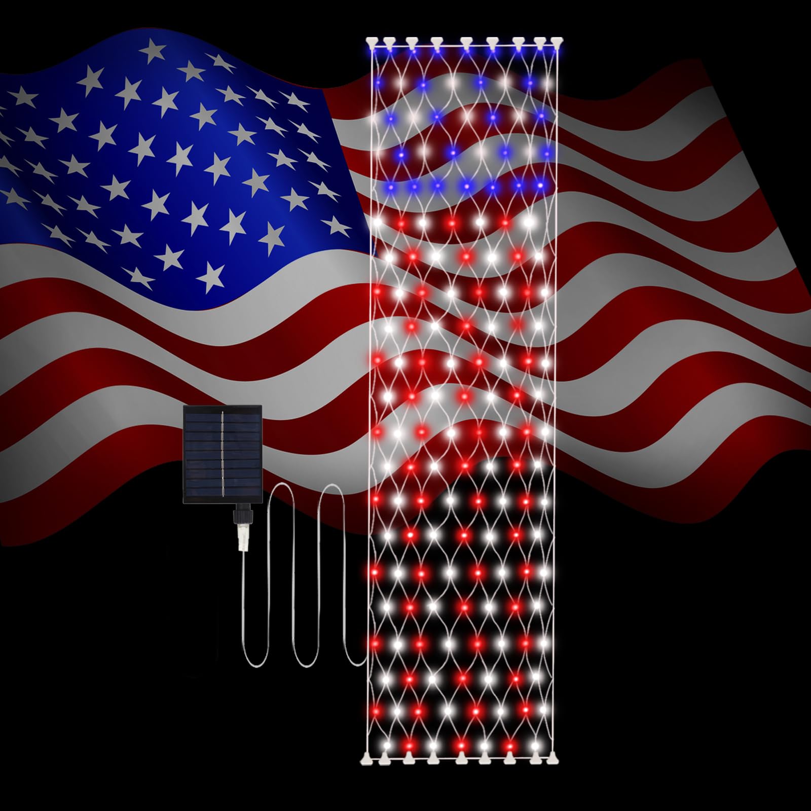 Leisure world 160 LED Solar American Flag Lights