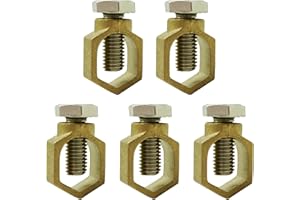 CYANTEKOMS Copper Ground Rod Clamp Grounding Clamp, Great for 1/2”- 5/8’’ Grounding Rods (5)