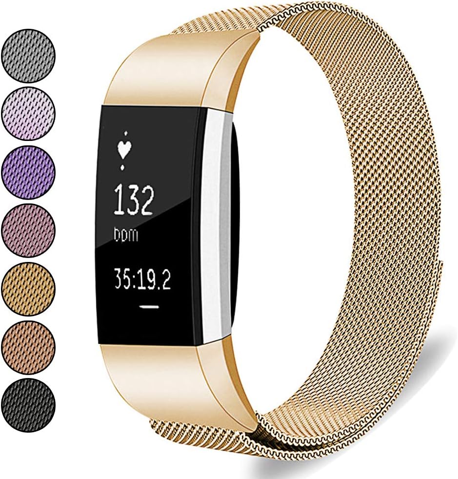 Mosonoi Compatiable with Fitbit Charge 2 Bands, Adjustable Metal Straps Replacement Bands Charge 2 Accessories Fit for Fitbit Charge 2 Smartwatch Women Men