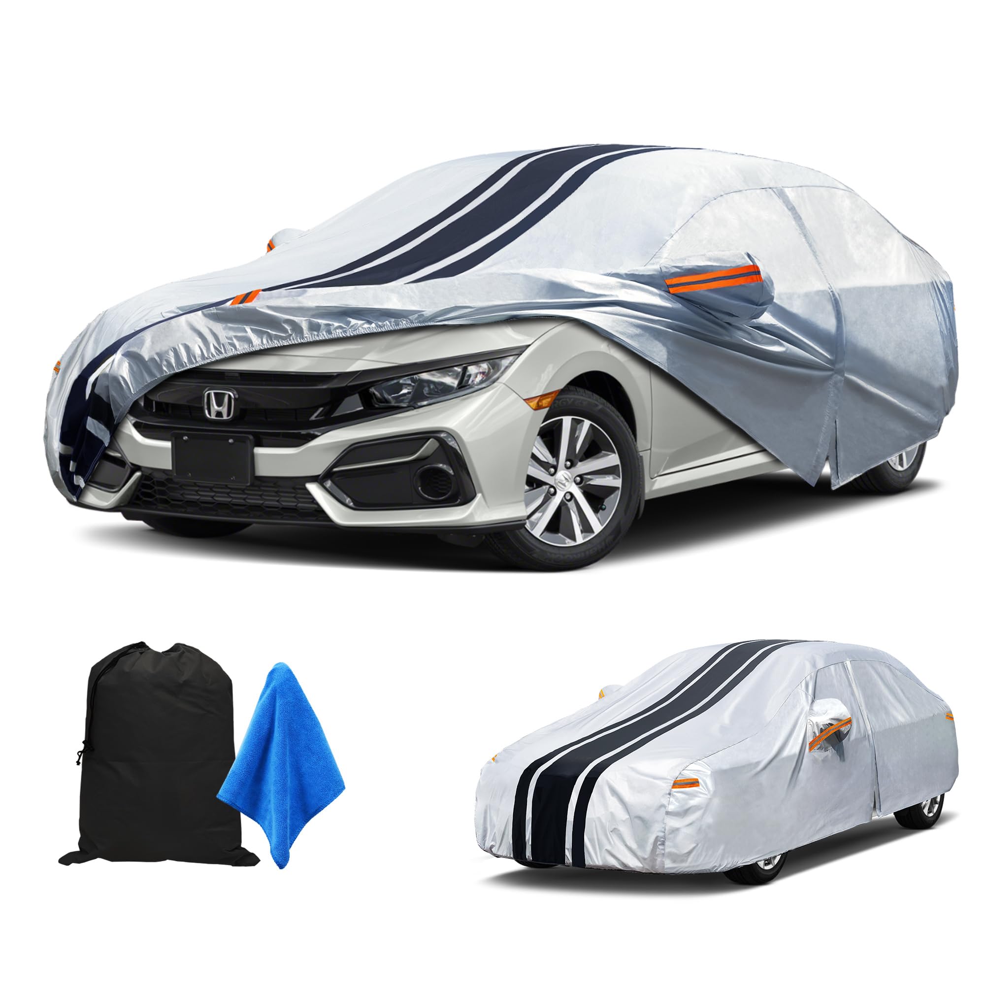 Photo 1 of [2025 Upgrade] 10-Layer Sedan Car Cover Waterproof All Weather. Honda Civic, Corolla, Hyundai Elantra, Impreza/WRX,Nissan Sentra, Kia Forte etc. Size A6(Length 178 to 185 inch)