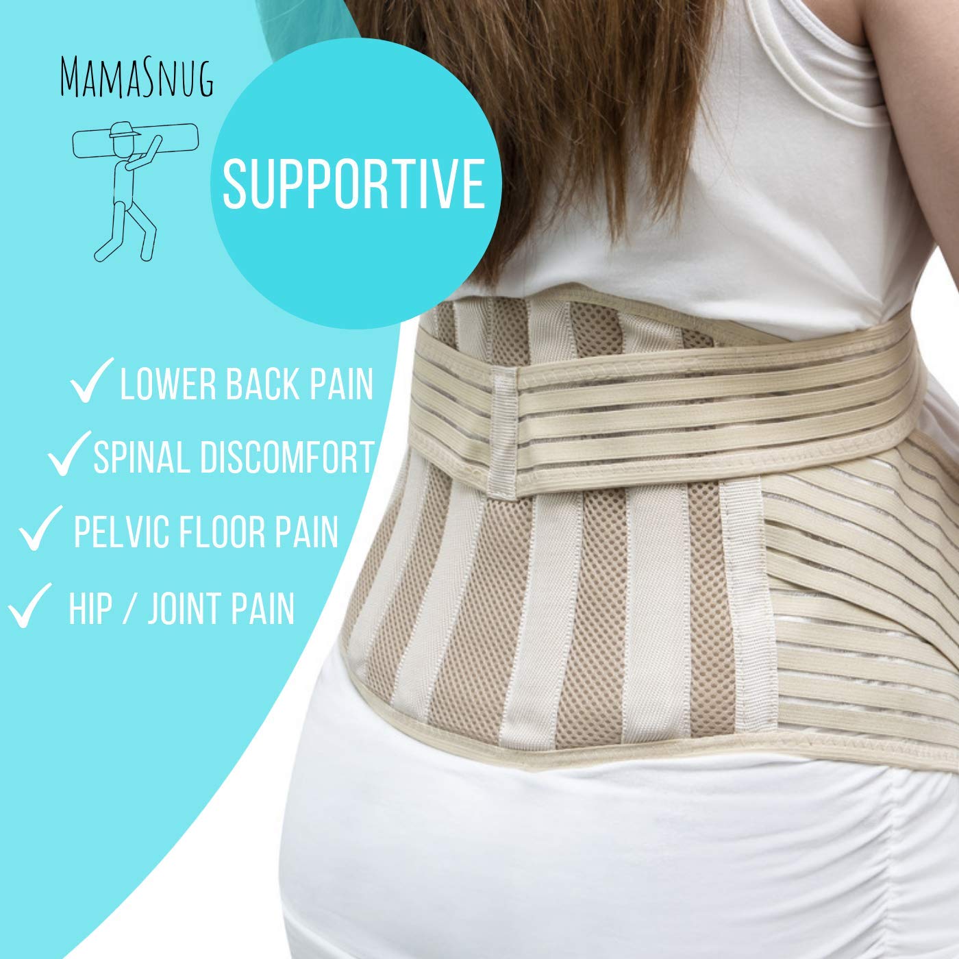 MamaSnug Pregnancy Support Belt Maternity Belly Band for Back/Pelvic/SI