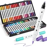 SAVZJSD 40 Colors Alcohol Markers, Premium Dual Tip Markers Set with Metal Box for Artists, Adults in Coloring & Painting (Brush & Fine