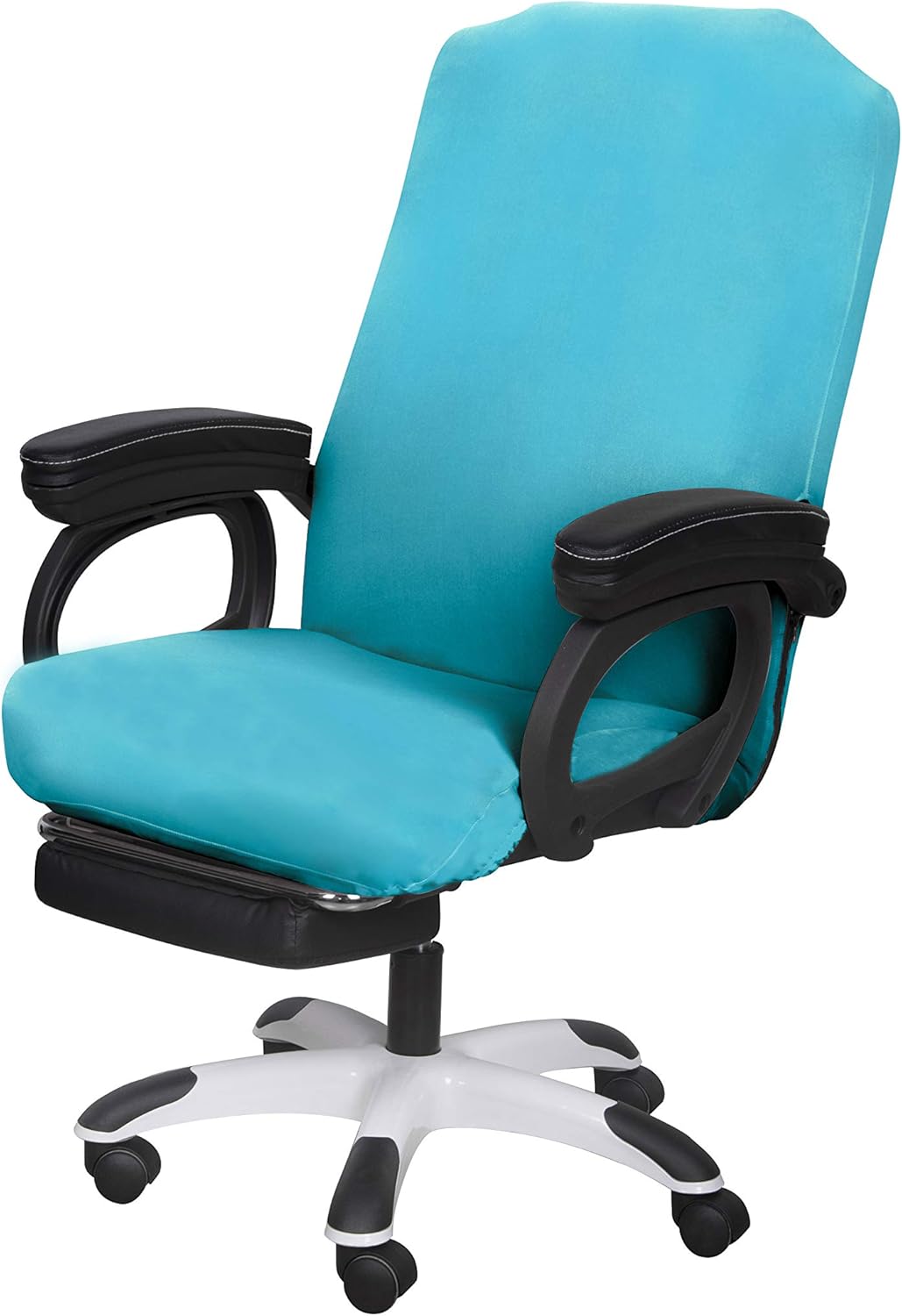 SARAFLORA Office Chair Covers Stretch Washable Computer Chair Slipcovers for Universal Rotating Boss Chair Large Size, Teal