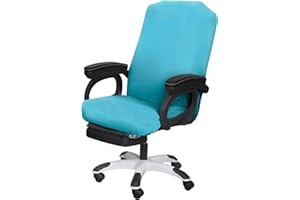 SARAFLORA Office Chair Cover- Large, Teal- Removable Computer Chair Cover for Office Chair with Zipper for Universal Rotating Chair Desk Chair Cover High Back Chair Seat Washable Protector for Pets