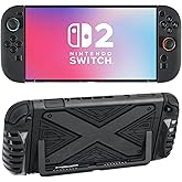 Protective Case for Nintendo Switch 2, Ultra-Thin Dockable Hard Shell Cover with Full Protection, Anti-Scratch & Shockproof, Supports Stand Use and Charging Dock for Switch 2, Black