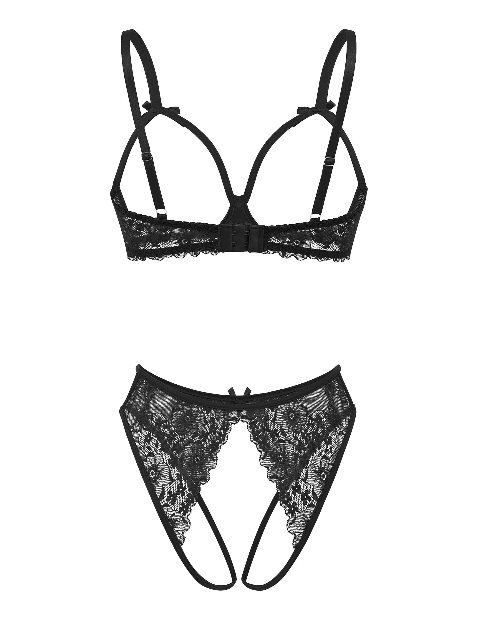 Avidlove Women's Exotic Lingerie Sets Naughty 2 Pieces Bra Panty Set Sexy Cutout Lace Lingerie