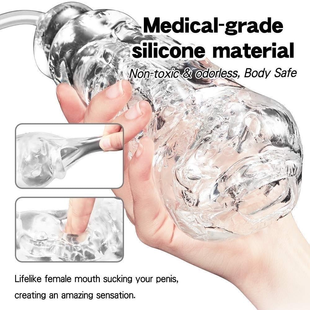 NNJELILA Realistic Hands Free Relax Toy Reliable Quality Muti Speeds Blow-Job Men Deep Throat Oral Cup Sucking Endless Pleasure Adullt Toys for Men Hand-Job for Male Love T-Shirt