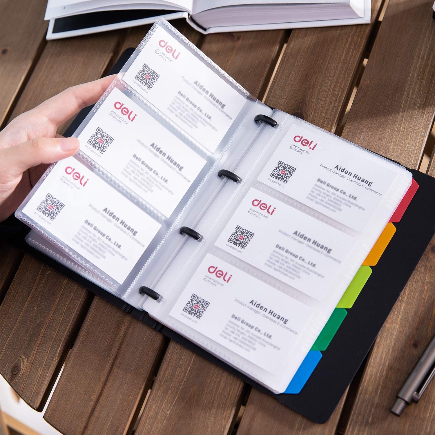 deli Business Card Book Holder, Business Card Organizer, Name Card Book Holder, Portable Office Business Card Holder - Image 3