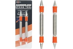 AKGUN 2-Piece Dual Head Nail Setter Kit, Nail Setter Features 1/32-in, 1/16-in, 3/32-in, 1/8-in, Hammerless Nail Set Trim Pak for Wood