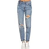 luvamia Boyfriend Jeans for Women Stretch High Waisted Ripped Distressed Mom Jeans Slim Denim Pants