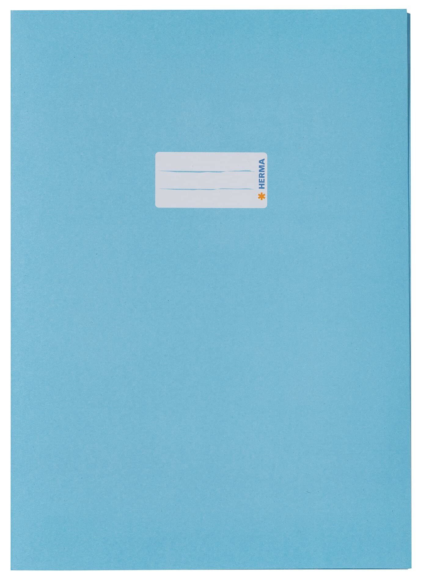HERMA 7066 Paper Notebook Covers DIN A4 with Labelling Field Made from Strong Recycled Recycled Recycled Paper and Rich Colours Set of 10 Exercise Book Covers for School Books Light Blue