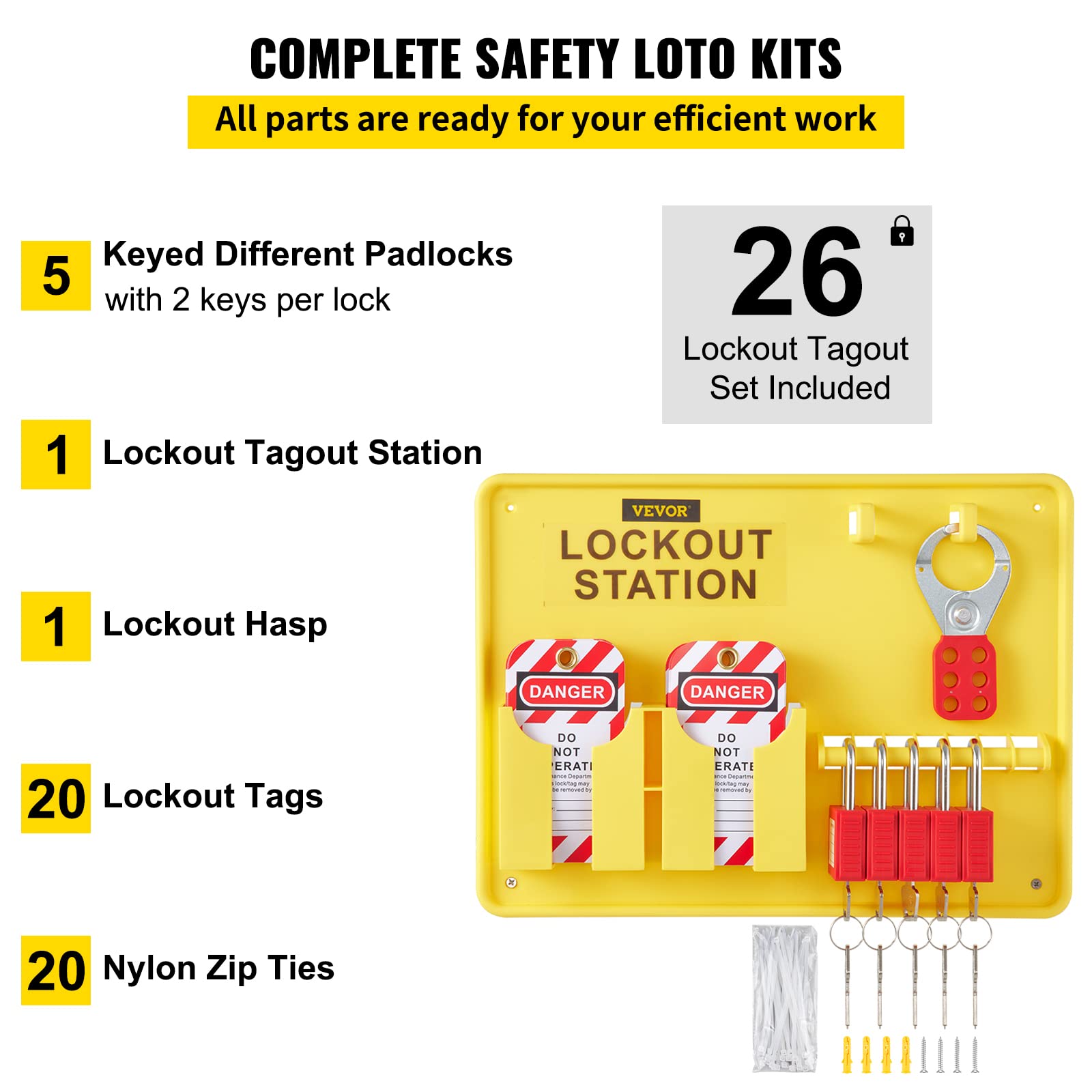 Mua VEVOR 26 PCS Lockout Tagout Kits, Electrical Safety Loto Kit ...