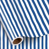 RUSPEPA Navy Blue Striped Wrapping Paper Roll, Mini Roll, Watercolor Brushstroke Stripe Design Gift Wrap Paper for Birthday, Holiday, Father's Day and Graduation, 17 Inches x 16.4 Feet