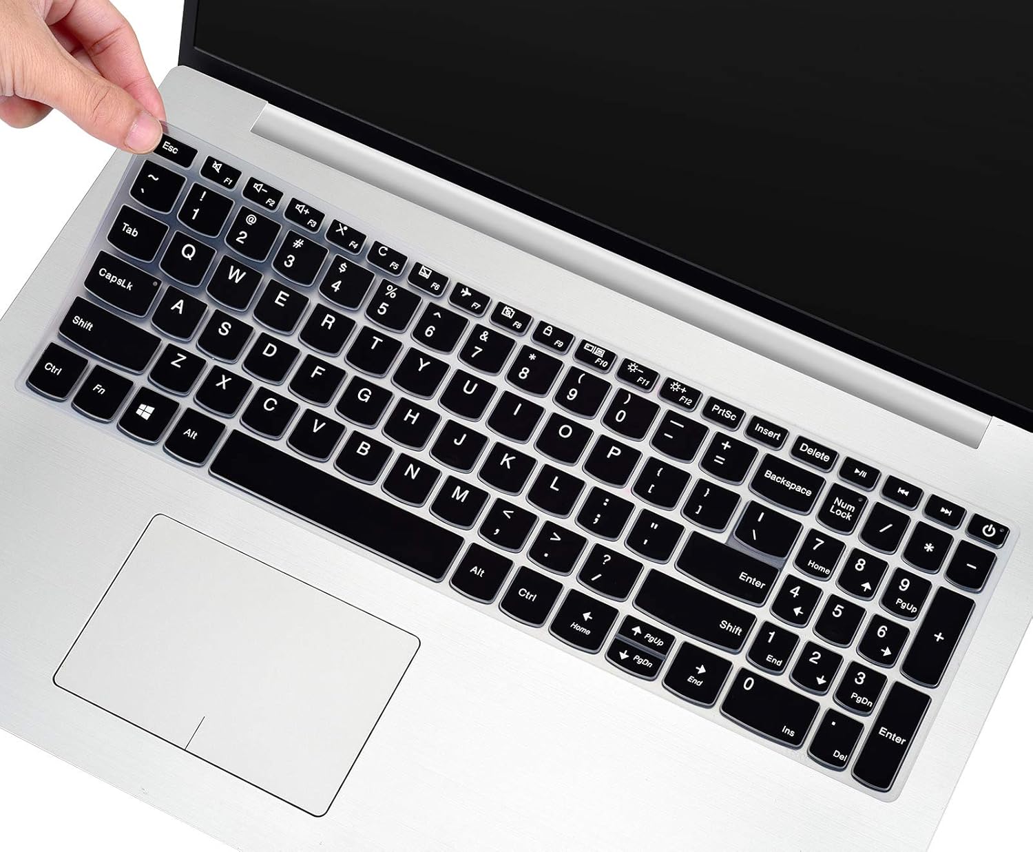 Keyboard Cover Skin for 2020 2021 Lenovo Ideapad 3 15 15.6 17.3 Inch Laptop with Numeric Keypad Keyboard Skin Protector, 2020 2021 Lenovo Ideapad 3 15 Accessories, Black (US Layout)