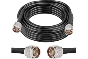XRDS -RF N Male to N Male Cable 20FT, Type N Cable KMR240 50 Ohm Coax Extension Cable N Male to N Male Connector Pure Copper 