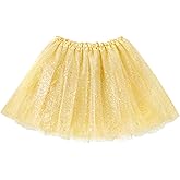 3 Layered Tutu for Girls Elastic Dance Tulle Tutu Skirts Toddlers Foil Printed Tutus for Halloween Cosplay Party 3-8 Years