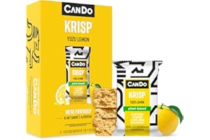CanDo Krisp - Keto Snack & Keto Bar (12 Pack, Yuzu Lemon) - Low-Carb Snack, Low-Sugar High Protein Bar - Gluten-Free Crispy, Perfectly Delicious Healthy Meal Replacement - Keto Krisp