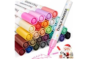 botkc Chalk Markers - 30 Washable Liquid Chalk Markers for Blackboard,Window Markers Paint Pens with Reversible Tip, Chalk Markers for Chalkboard Signs, Teachers, Windows, Glass, Calendar, Menu