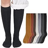 Yookat 7 Pairs Warm Knee High Thermal Socks for Women Long Winter Boot Sock for Hiking Skiing Home Use