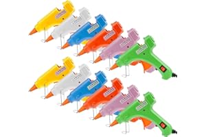 Mini Hot Glue Gun, 12 Pack Kids Hot Melt Arts Crafts DIY Glue Guns, Low Temp Glue Gun with Burn Protection & Safety Stand Hol