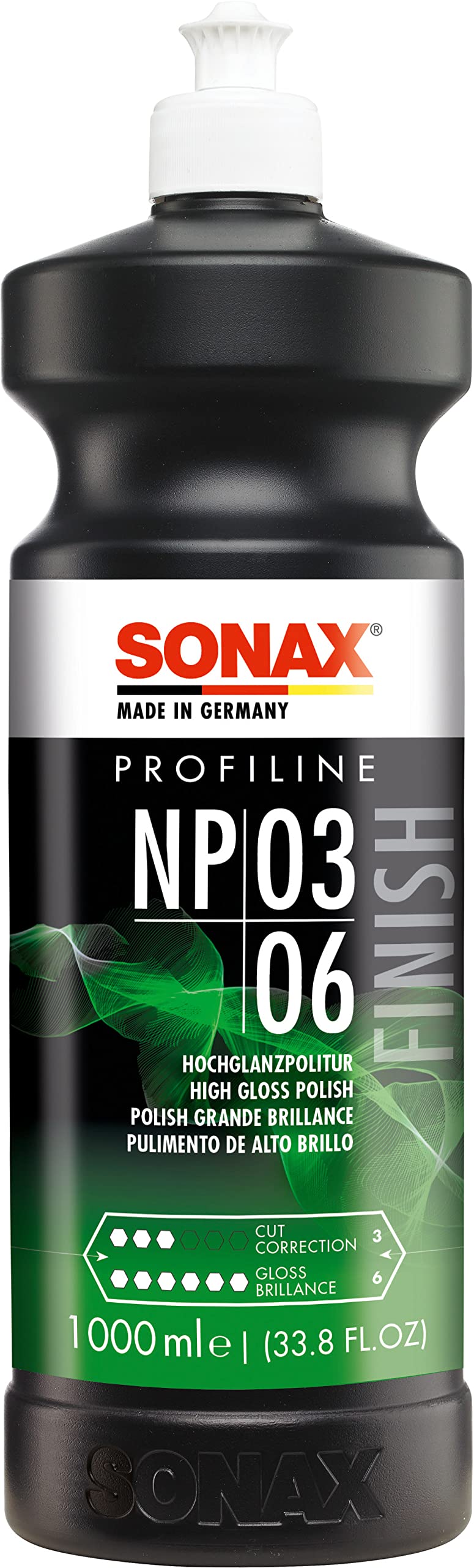 SONAX PROFILINE NP 03-06 (1 Litre) - ideal polish for hologram-free finish with brilliant colour depth.Polishes slightly weathered or pre-polished paint surfaces | Item No.02083000